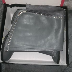 Studded Grey Boots
